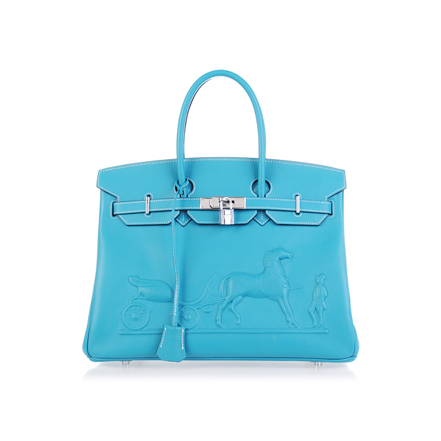 H35 Hermes Birkin 35CM con logo in rilievo borsetta mezzo H3 blu